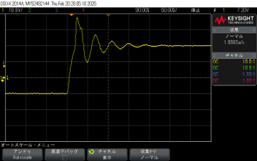 図 1 ストレス印加波形例1（オーバーシュート抑制未対策） dv/dt = 1.5 V/ns